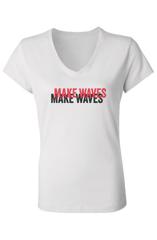 Make Waves Ladies Jersey V-Neck T-Shirt