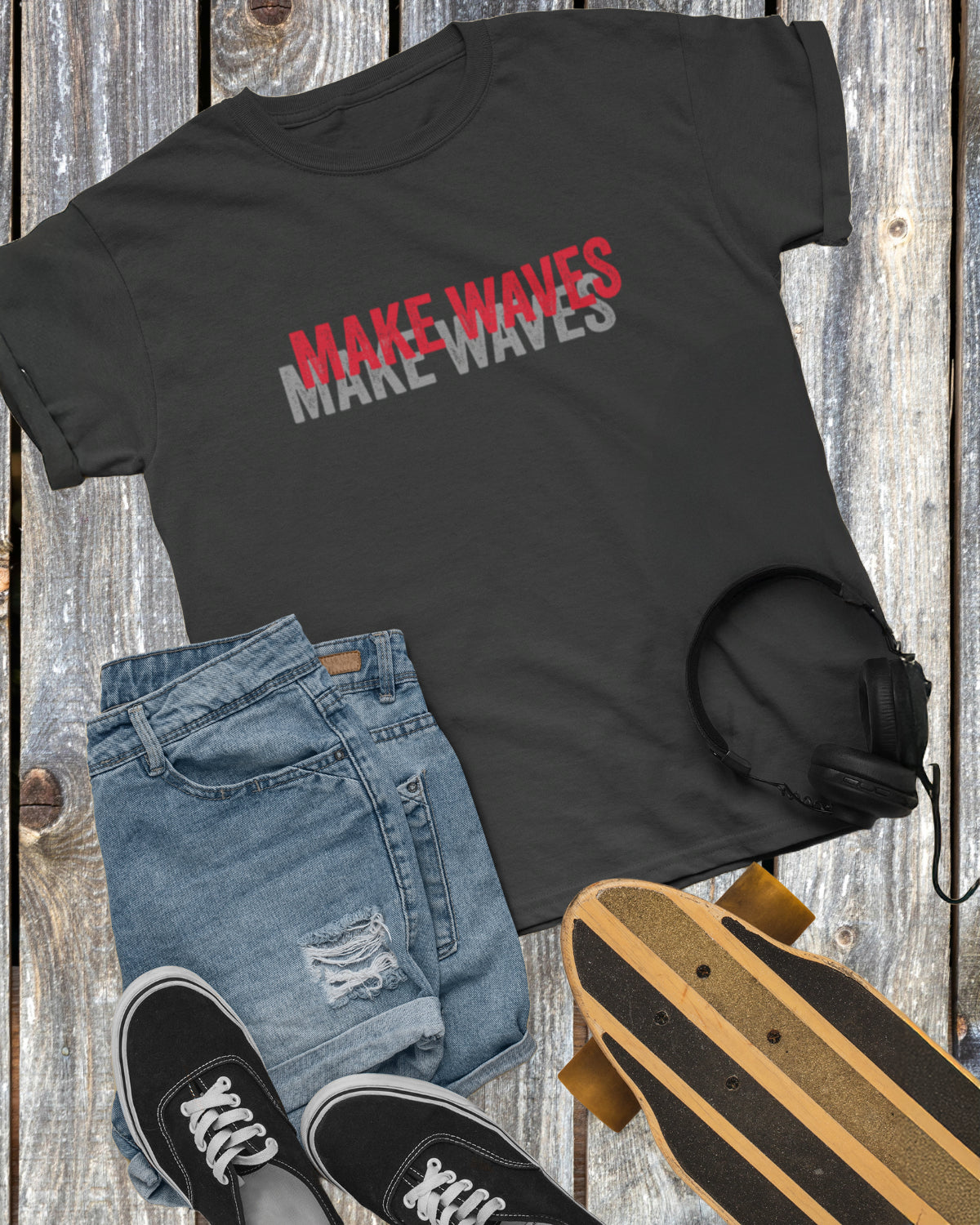 Make Waves Ladies Jersey V-Neck T-Shirt